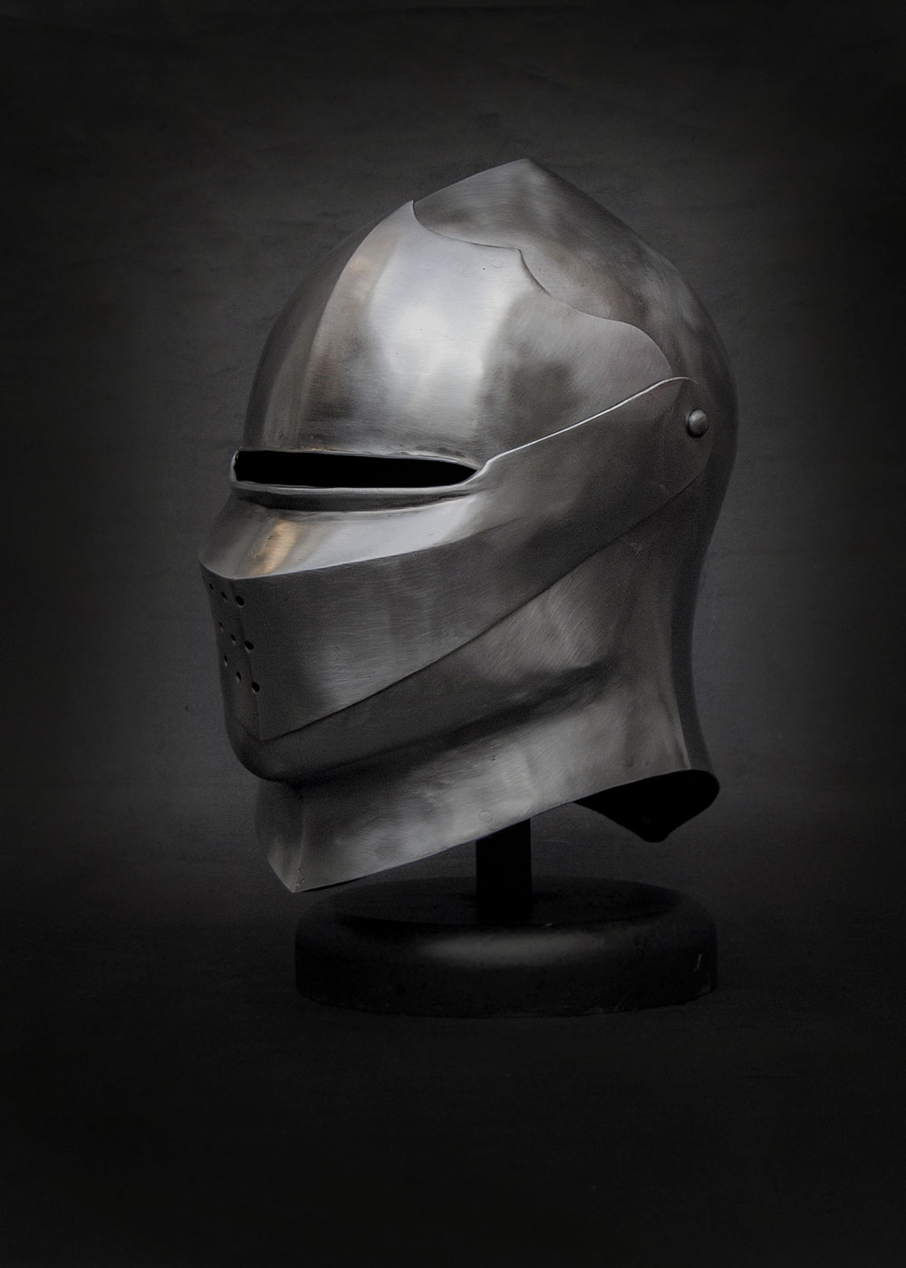 SCA 16 Gauge Steel Medieval Helmet Combat Pig Faced Bascinet Chain Mail Helmet Accessories Hats & Caps Helmets Military Helmets 